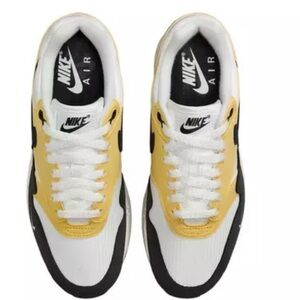 Nike Air Max White, Yellow, and Black Sneakers